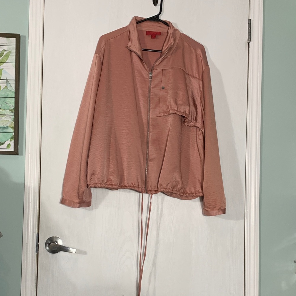 Jennifer Lopez Blush Full Zip Utility Jacket with Pockets Size XL